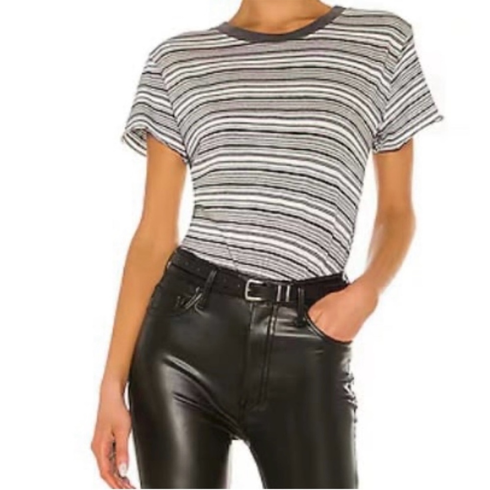 Frank And Eileen Tee Lab Womens Heritage Jersey Tee Multi Gray Stripe Sz S New